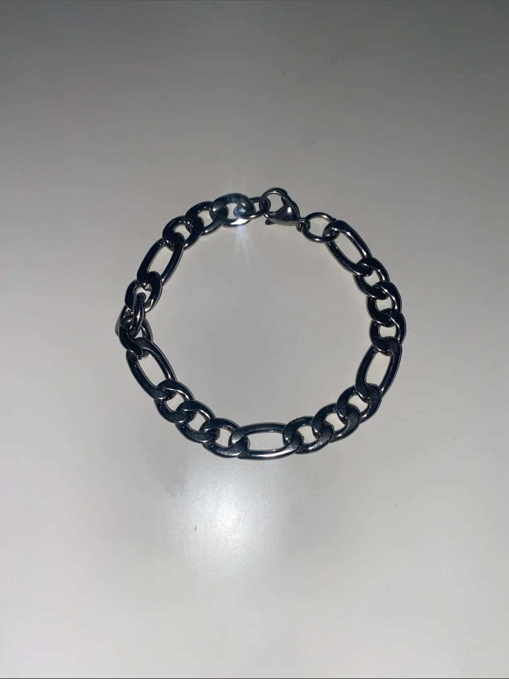 Men's Silver Link Chain Bracelet - Polished Metal